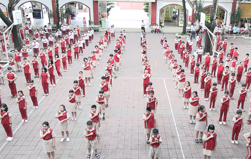 Đồng diễn thể dục giữa giờ của học sinh khối Tiểu học, năm học 2025 - 2026