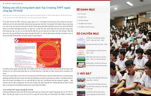 Làm thế nào để Top 5 trường ngoài công lập chất lượng cao tuyển sinh đông nhất tại TPHCM